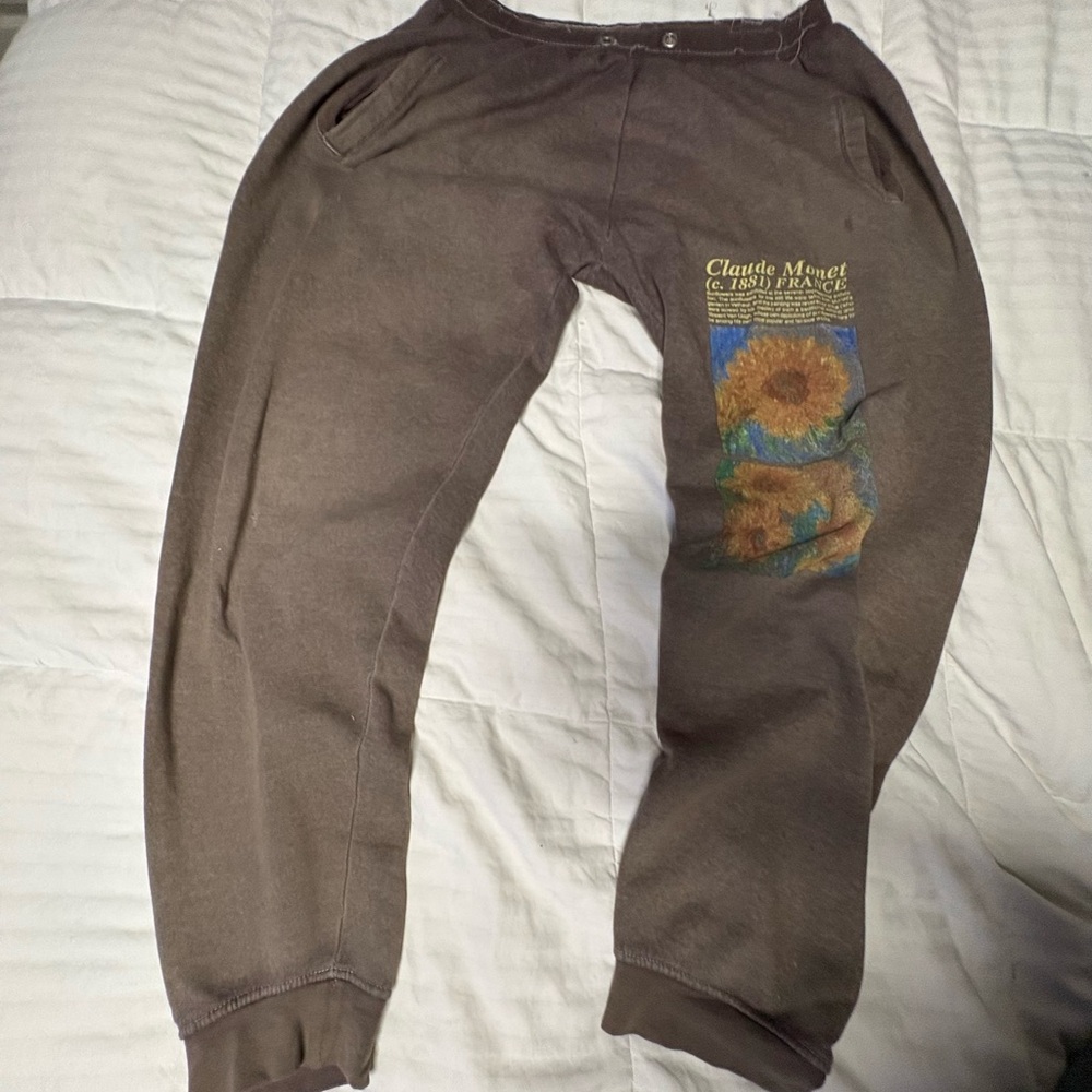 Brown Kids Bottoms with Sunflower Print